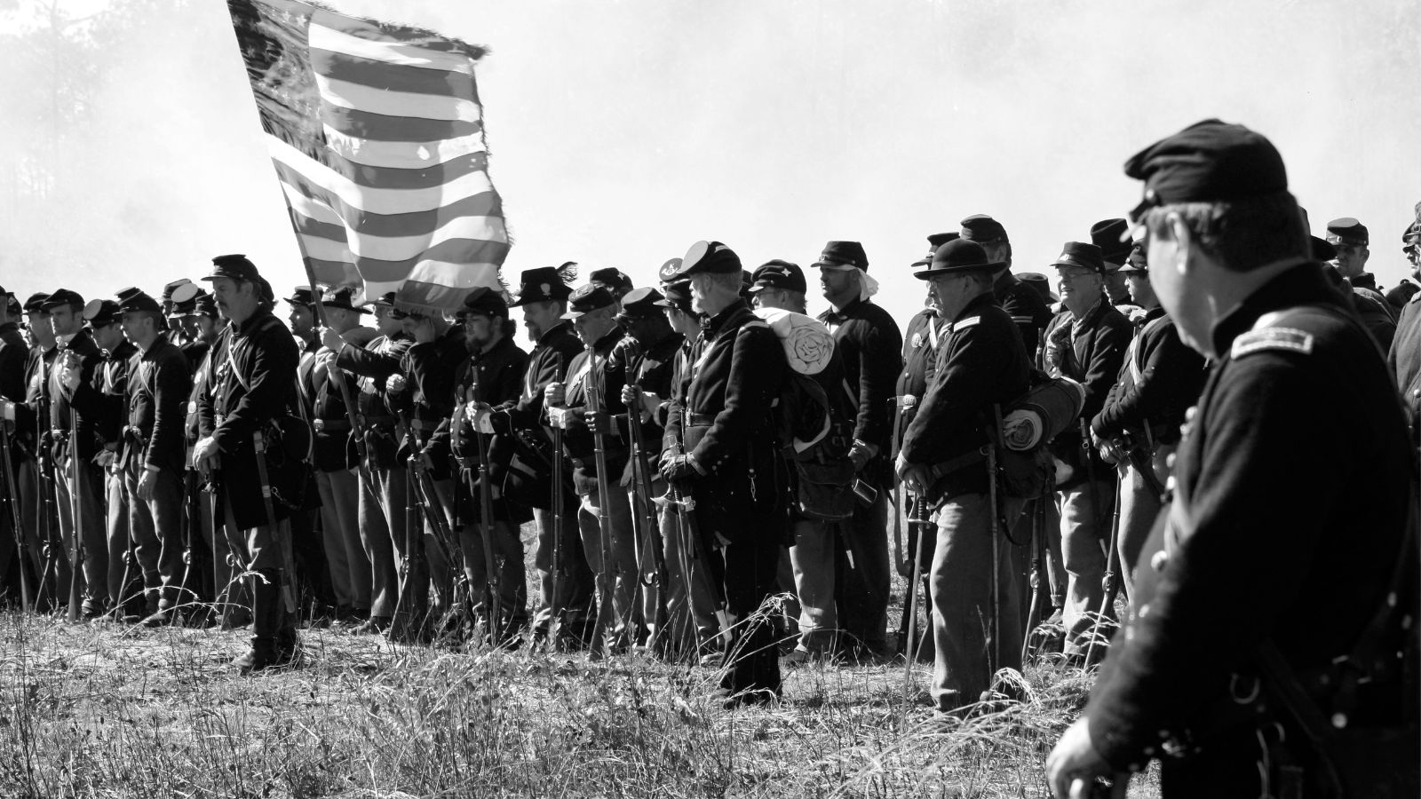 Union Civil War reenactment soldiers