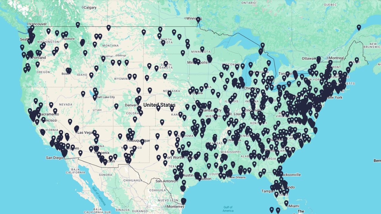 World map with military history site pins